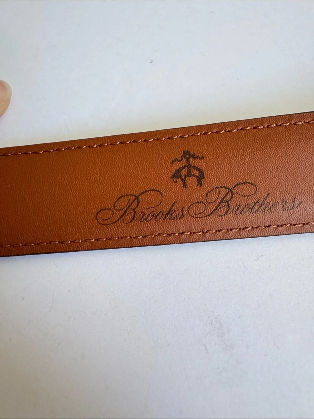 Brooks Brother Black Leather Dress Belt Brass Italian Made In Italy Mens 42